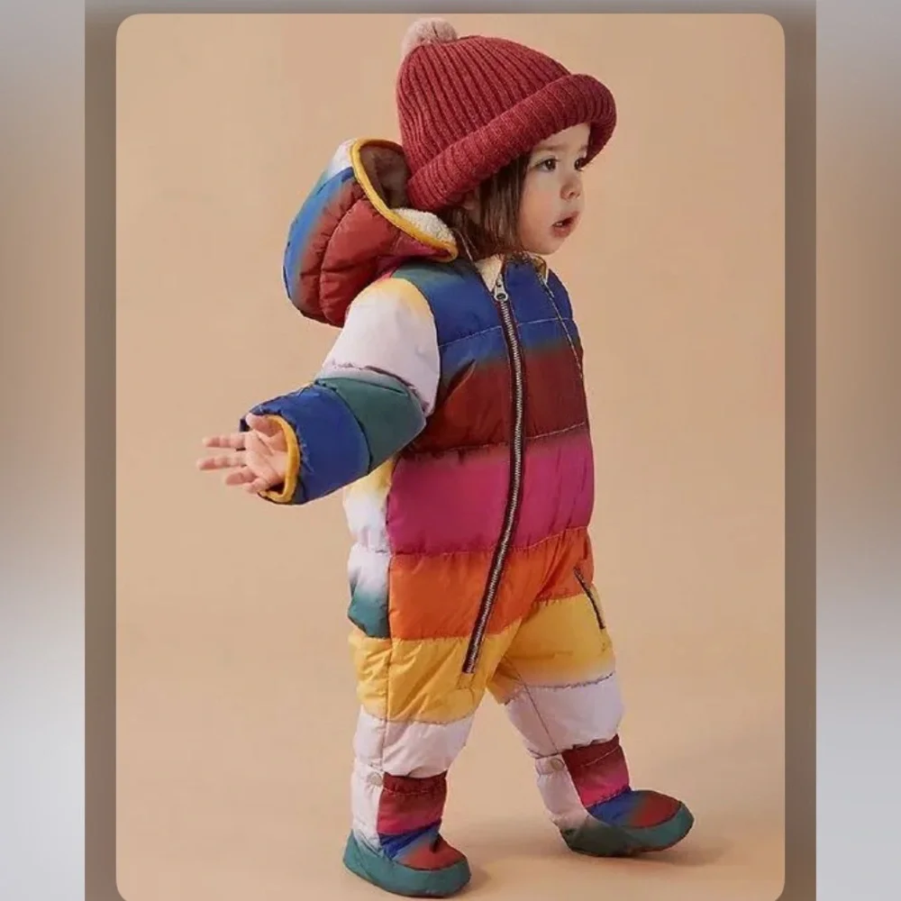 Molo Multicolor Hebe Glowy Rainbow Puffer Snowsuit - Picture 2 of 13